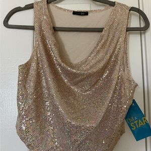 Shimmering Gold Sequin Top